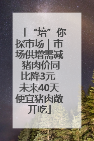 “培”你探市场｜市场供增需减 猪肉价同比降3元 未来40天便宜猪肉敞开吃