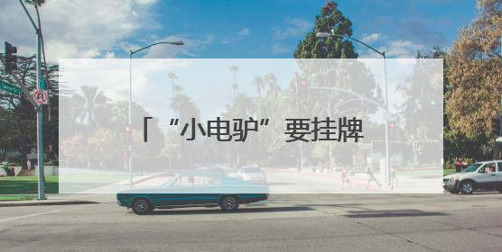 “小电驴”要挂牌 记得尽快办理