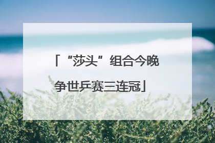 “莎头”组合今晚争世乒赛三连冠