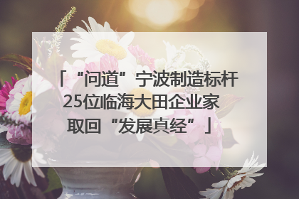 “问道”宁波制造标杆 25位临海大田企业家取回“发展真经”