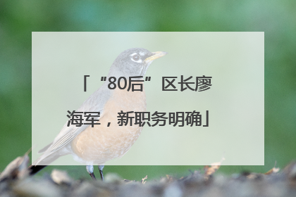 “80后”区长廖海军，新职务明确
