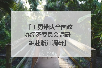 王勇带队全国政协经济委员会调研组赴浙江调研