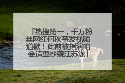 热搜第一，千万粉丝网红何秋亊发视频道歉！此前被指演唱会造型抄袭汪苏泷