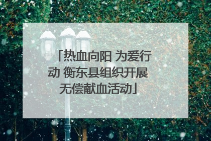热血向阳 为爱行动 衡东县组织开展无偿献血活动