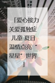 爱心接力关爱孤独症儿童 夏日温情点亮“星星”世界
