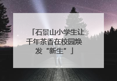 石景山小学生让千年茶香在校园焕发“新生”