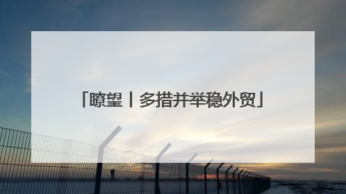 瞭望丨多措并举稳外贸