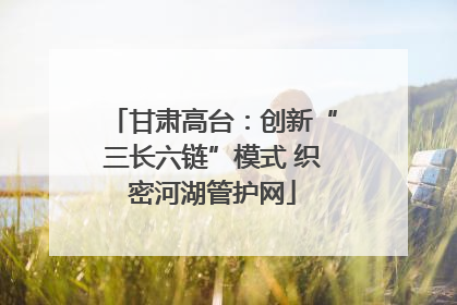 甘肃高台：创新“三长六链”模式 织密河湖管护网