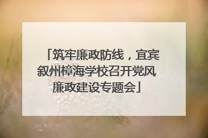 筑牢廉政防线，宜宾叙州樟海学校召开党风廉政建设专题会