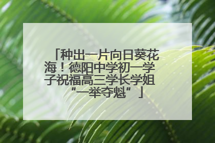 种出一片向日葵花海！德阳中学初一学子祝福高三学长学姐“一举夺魁”