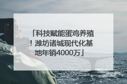 科技赋能蛋鸡养殖！潍坊诸城现代化基地年销4000万