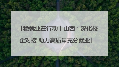 稳就业在行动丨山西：深化校企对接 助力高质量充分就业