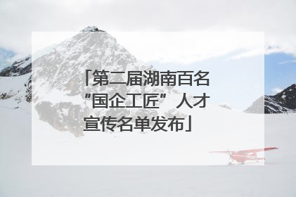 第二届湖南百名“国企工匠”人才宣传名单发布