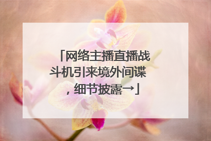 网络主播直播战斗机引来境外间谍，细节披露→