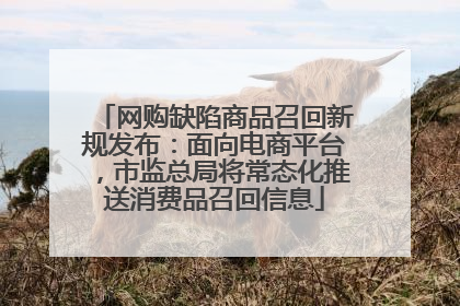 网购缺陷商品召回新规发布：面向电商平台，市监总局将常态化推送消费品召回信息