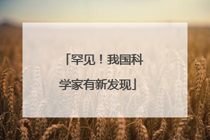 罕见！我国科学家有新发现