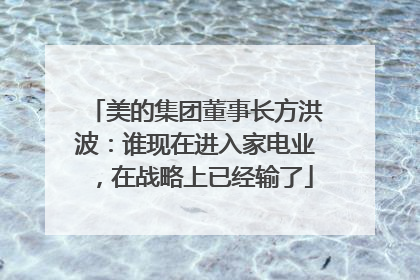 美的集团董事长方洪波：谁现在进入家电业，在战略上已经输了