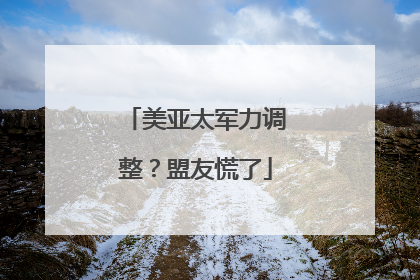 美亚太军力调整？盟友慌了