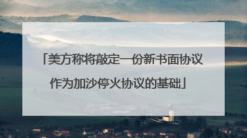 美方称将敲定一份新书面协议 作为加沙停火协议的基础