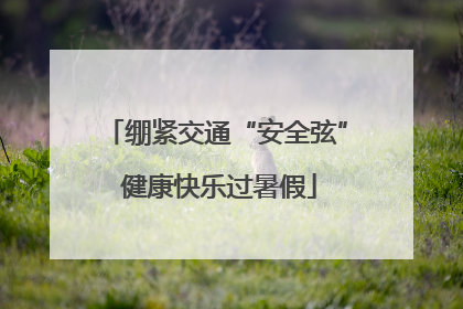 绷紧交通“安全弦” 健康快乐过暑假