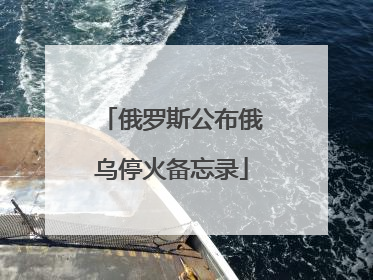 俄罗斯公布俄乌停火备忘录