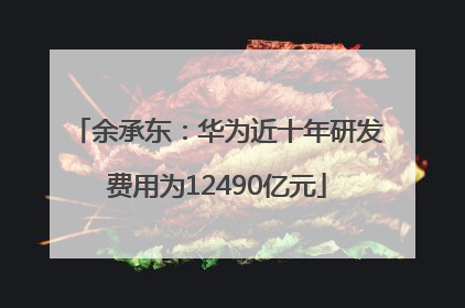 余承东：华为近十年研发费用为12490亿元