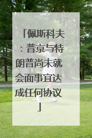 佩斯科夫：普京与特朗普尚未就会面事宜达成任何协议