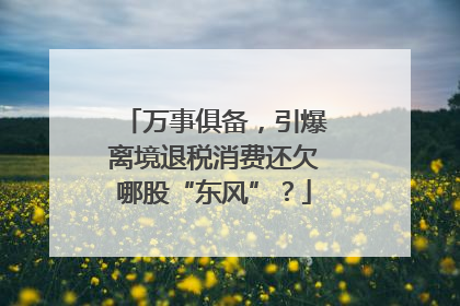 万事俱备，引爆离境退税消费还欠哪股“东风”？