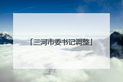 三河市委书记调整