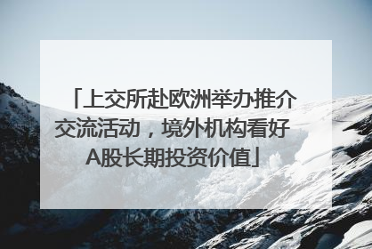 上交所赴欧洲举办推介交流活动，境外机构看好A股长期投资价值