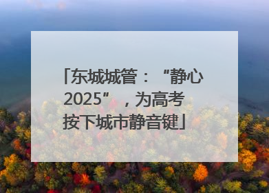 东城城管：“静心2025”，为高考按下城市静音键