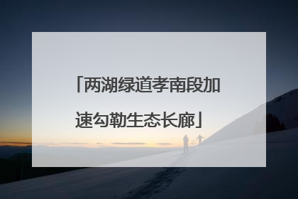 两湖绿道孝南段加速勾勒生态长廊