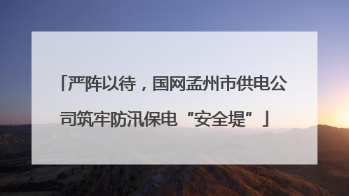 严阵以待，国网孟州市供电公司筑牢防汛保电“安全堤”