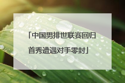 中国男排世联赛回归首秀遭遇对手零封