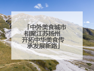 中外美食城市相聚江苏扬州 开拓中华美食传承发展新路