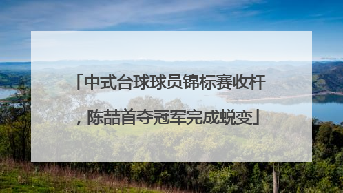 中式台球球员锦标赛收杆，陈喆首夺冠军完成蜕变