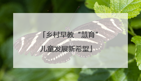 乡村早教“慧育”儿童发展新希望