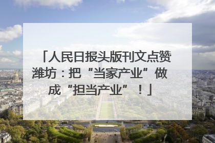 人民日报头版刊文点赞潍坊：把“当家产业”做成“担当产业”！