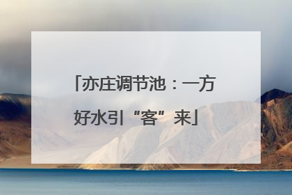 亦庄调节池：一方好水引“客”来