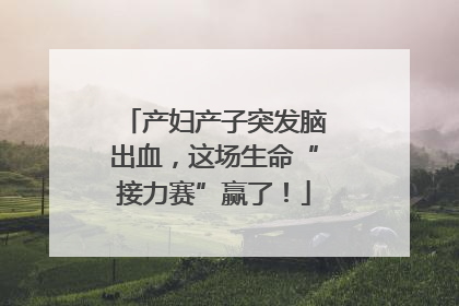 产妇产子突发脑出血，这场生命“接力赛”赢了！