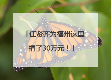 任贤齐为福州这里捐了30万元！