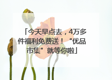 今天早点去，4万多件福利免费送！“优品市集”就等你啦