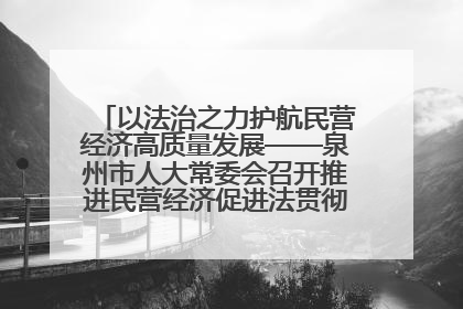 以法治之力护航民营经济高质量发展——泉州市人大常委会召开推进民营经济促进法贯彻实施座谈会