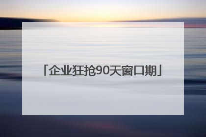 企业狂抢90天窗口期