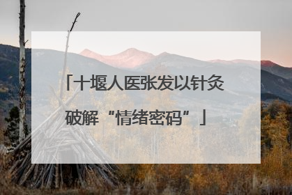 十堰人医张发以针灸破解“情绪密码”
