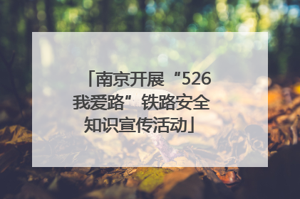 南京开展“526 我爱路”铁路安全知识宣传活动