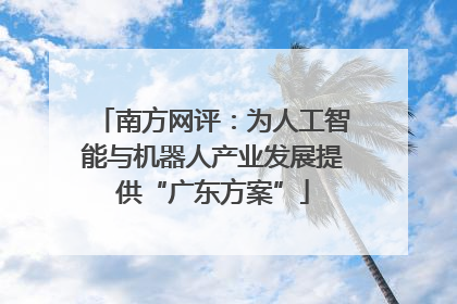 南方网评：为人工智能与机器人产业发展提供“广东方案”