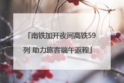 南铁加开夜间高铁59列 助力旅客端午返程