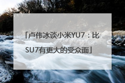 卢伟冰谈小米YU7：比SU7有更大的受众面