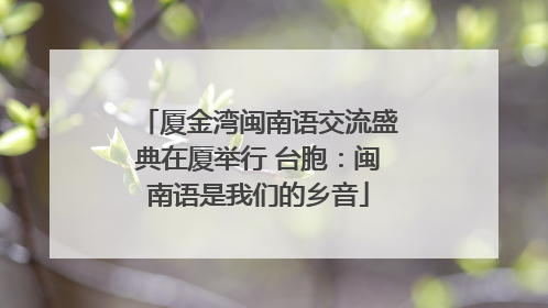厦金湾闽南语交流盛典在厦举行 台胞：闽南语是我们的乡音